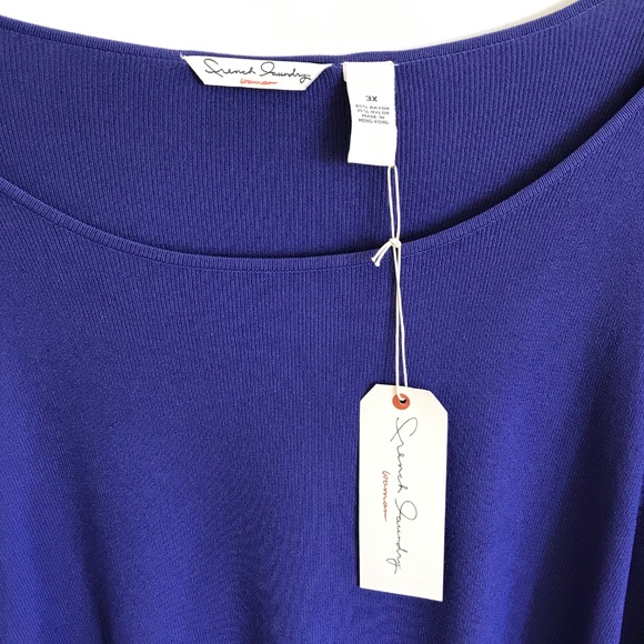 FRENCH LAUNDRY Ribbed Knit Sweater Lightweight Top Purple Women’s Plus Size 3X - Picture 3 of 16